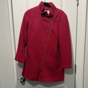 Women's pink Asymmetrical Zip Coat